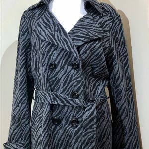 Gray & black zebra patterned ladies jacket